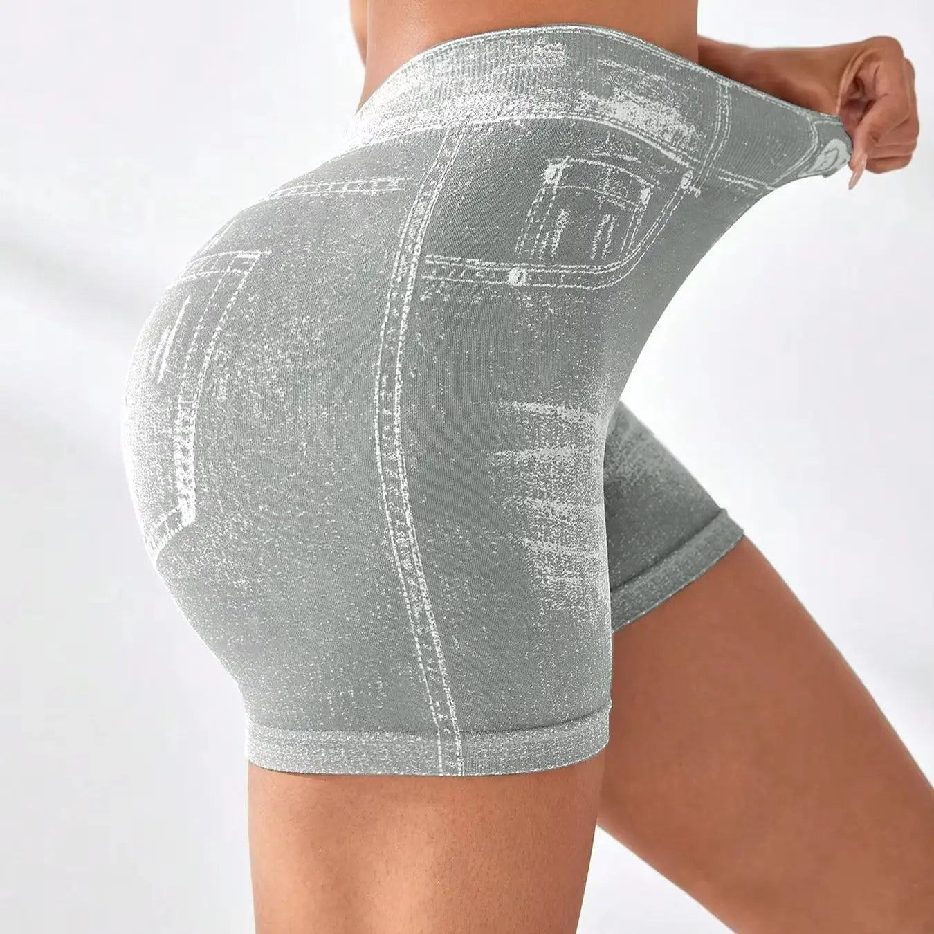 The V-Back Faux Denim Short
