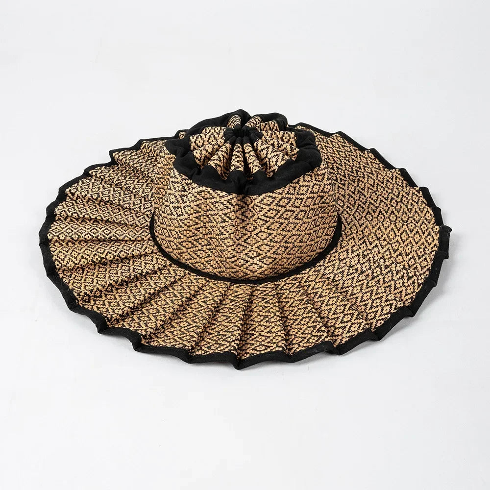 The Y2K Reversible Pleated Straw Hat