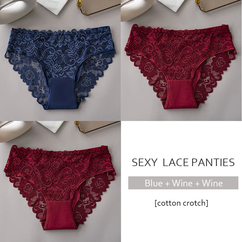 The 3-Pack Floral Embroidery Lace Brief