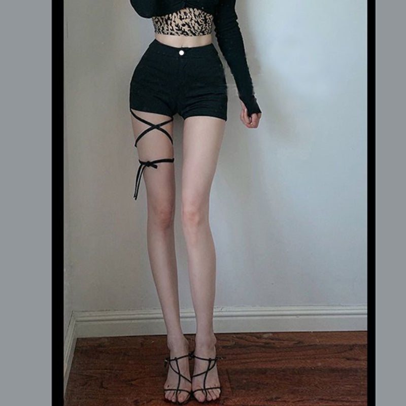 Shorts Women Bandage Skinny Hotsweet Solid Dancer High Waist Chic Korean Style Sexy Tender New All-match Fashion Harajuku Summer