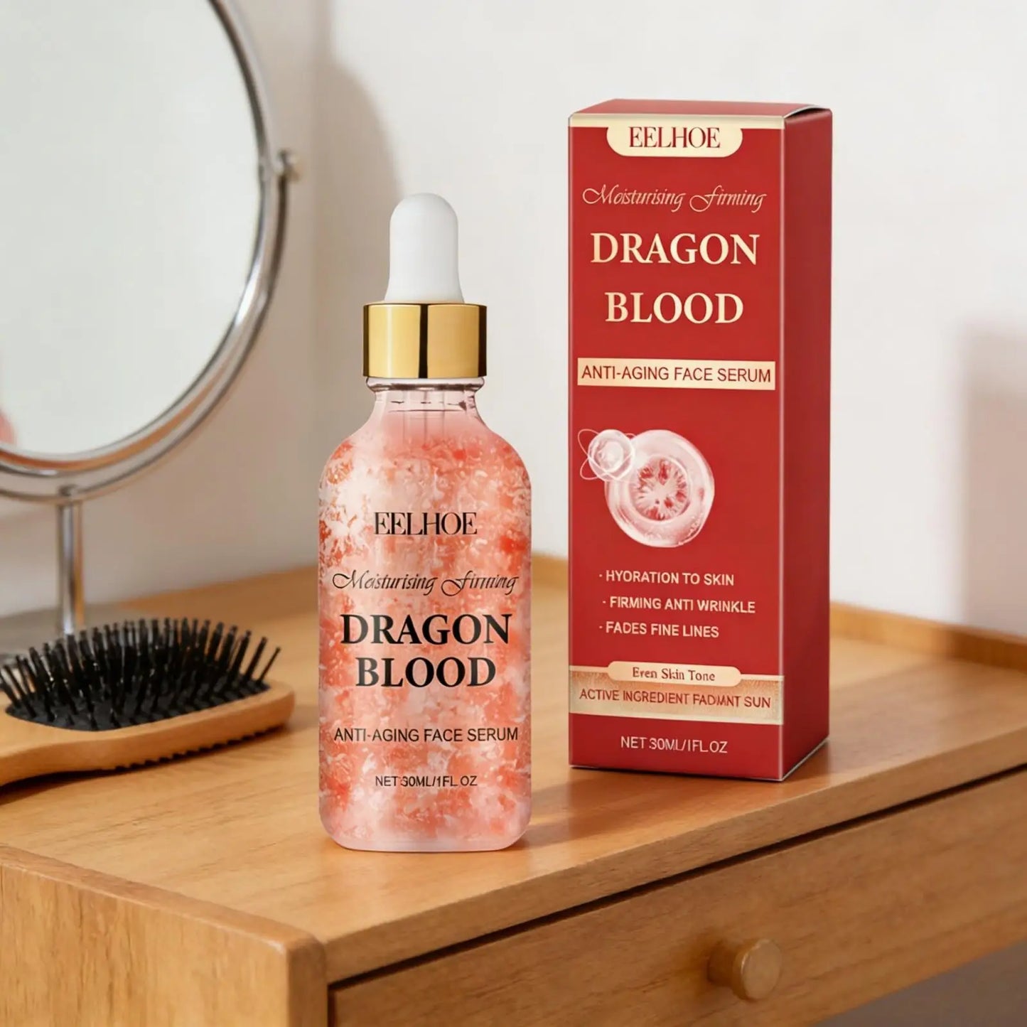 EELHOE Dragon Blood Serum Firm Skin Tightening Moisturizing Facial Rejuvenation Deep Hydration Face Care Anti-Wrinkle Serum 30ml