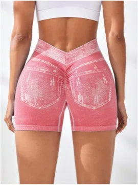The V-Back Faux Denim Short