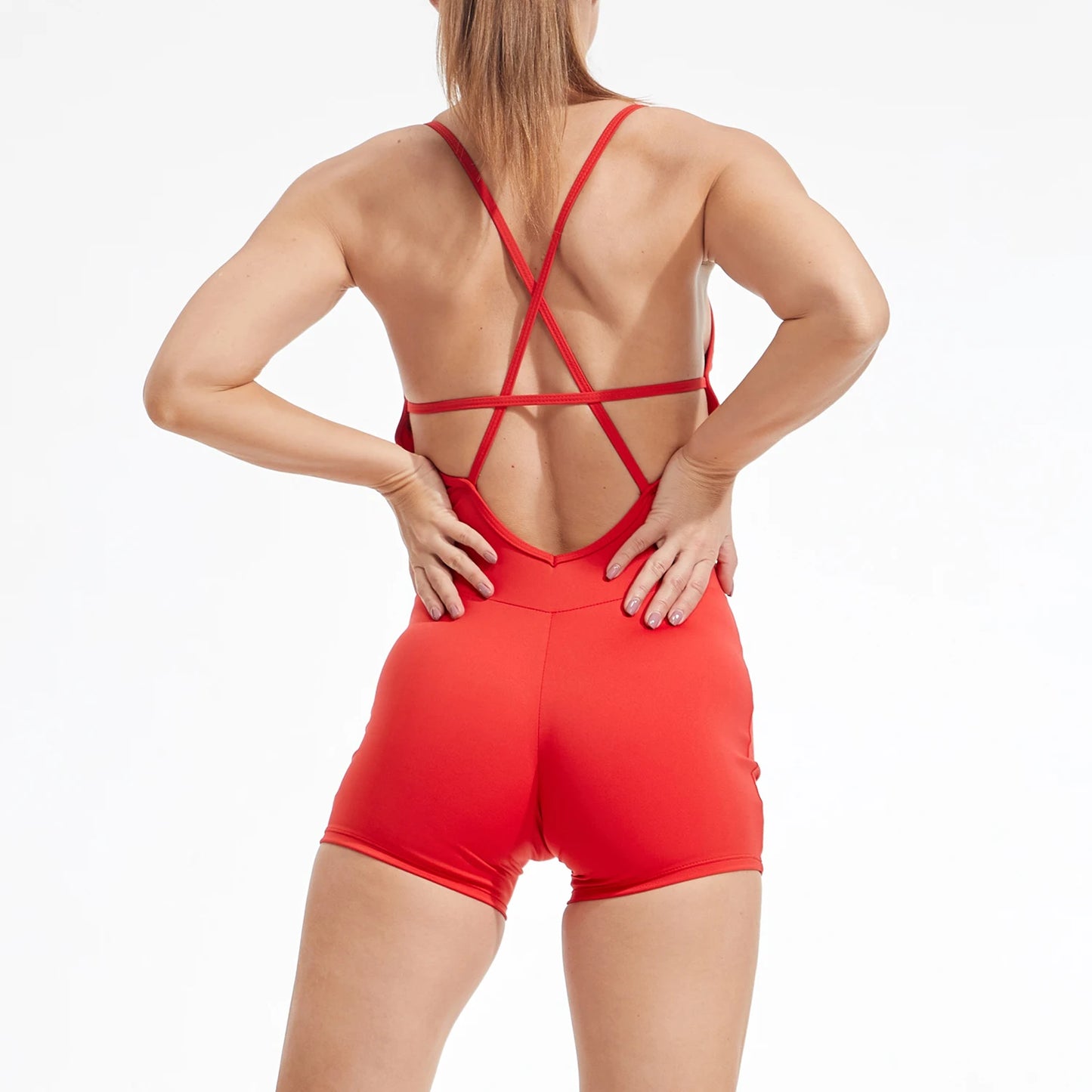 The Backless Cross Fitness Yoga Jumpsuit