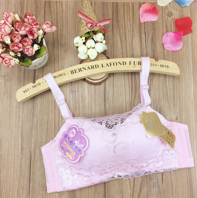 Bra Chest 3D Bra No Trace Anti-light Bra Cross Brazing Thick Section Girl's Strapless Bra With Anti Glare Lace Chest Bra