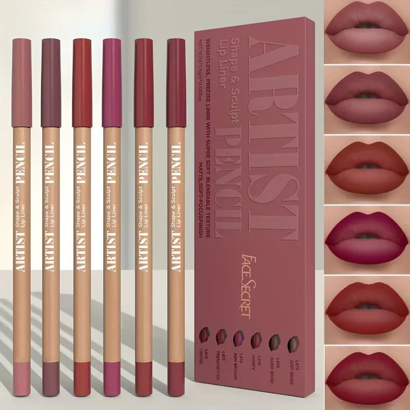 The 6-Piece Velvet Lip Liner Set
