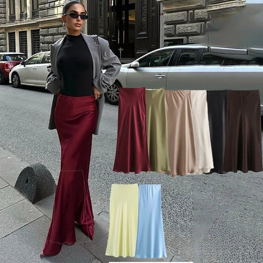 The Vintage Satin Straight Maxi