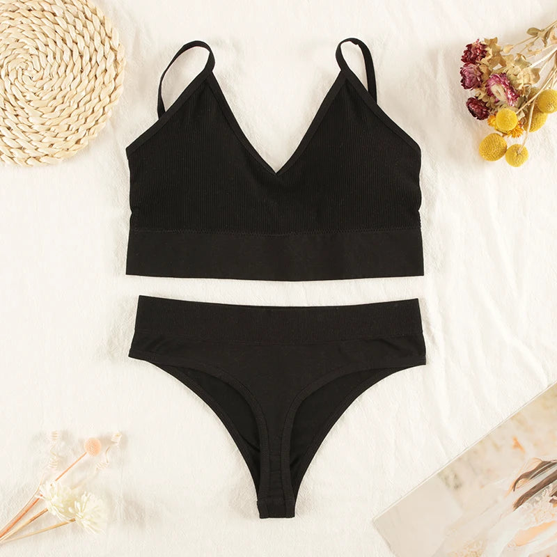 The Wireless Crop Top Bra and Panty Set