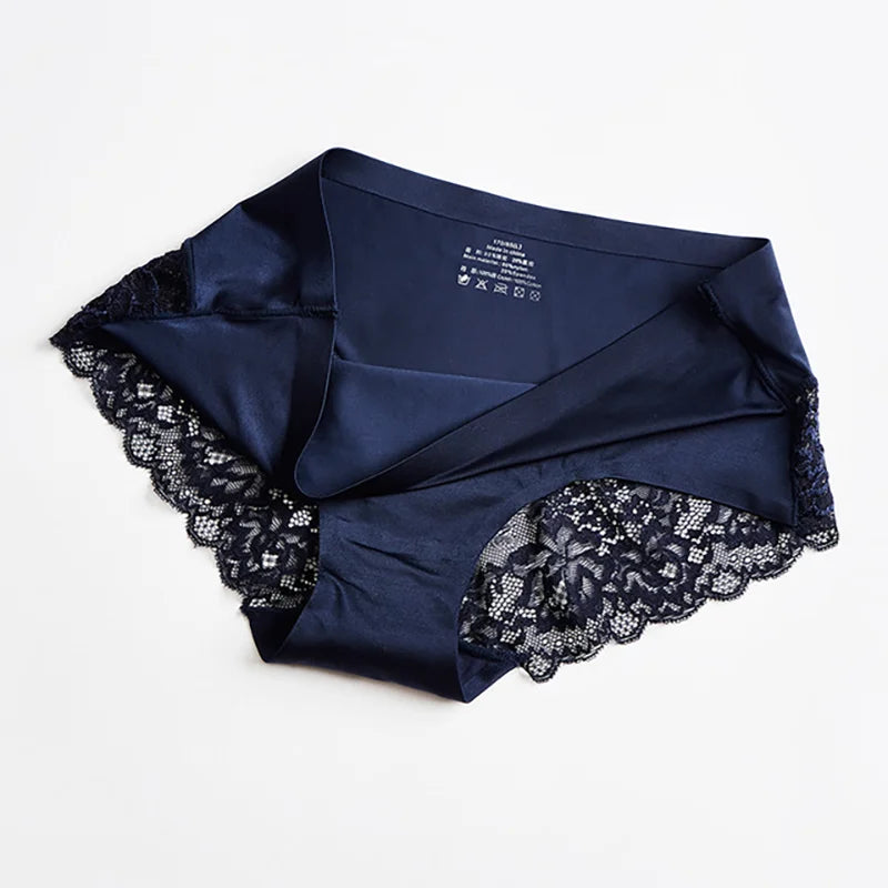 The 3-Pack Silk Satin Lace Brief Set