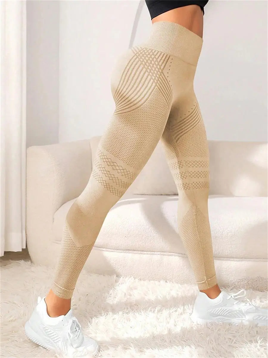 Seamless high-waisted hip-lifting yoga pants, elastic quick-drying tight pants, women's outdoor sports running, cycling and fitn