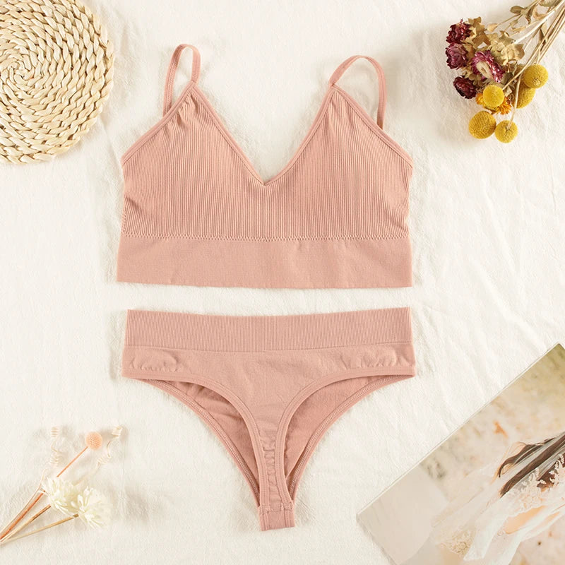 The Wireless Crop Top Bra and Panty Set