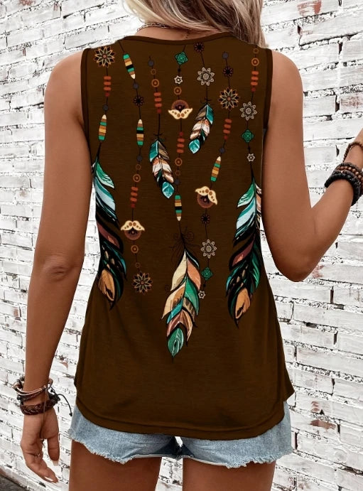The Tribal Print Sleeveless Tank