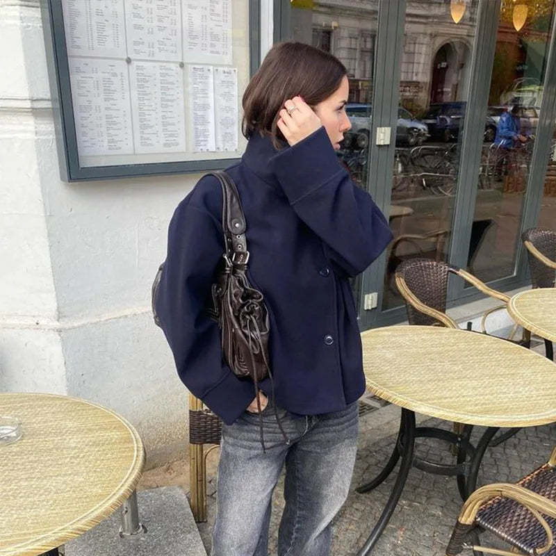 The Woolen Stand Collar Coat