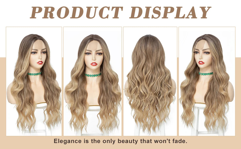 The 26-Inch Middle Part Lace Wavy Wig