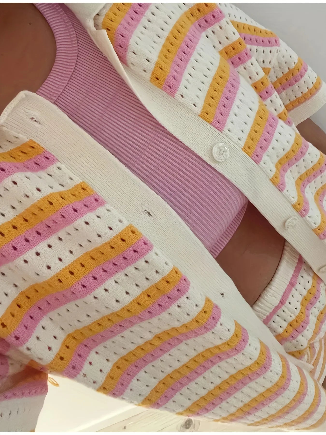 The Striped Knit Short Set