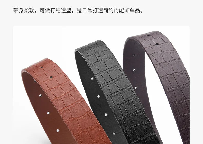 The Alligator Pattern Gold Buckle Belt