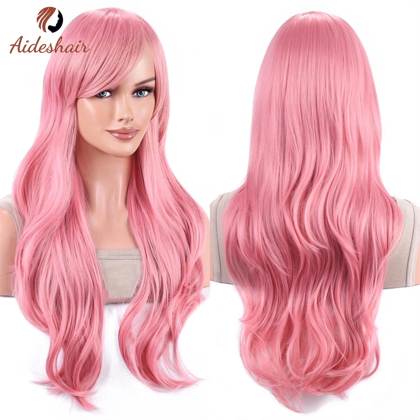The 70CM Long Wavy Curly Heat-Resistant Wig