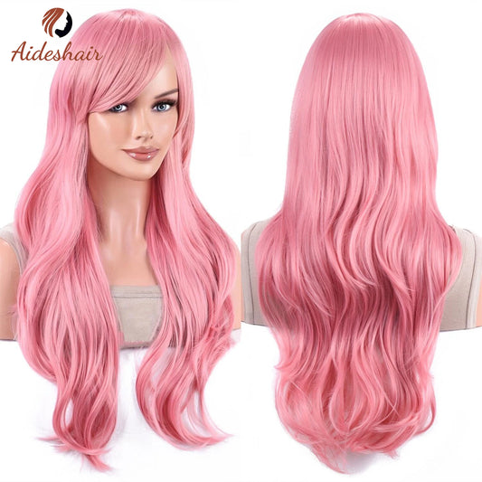 The 70CM Long Wavy Curly Heat-Resistant Wig
