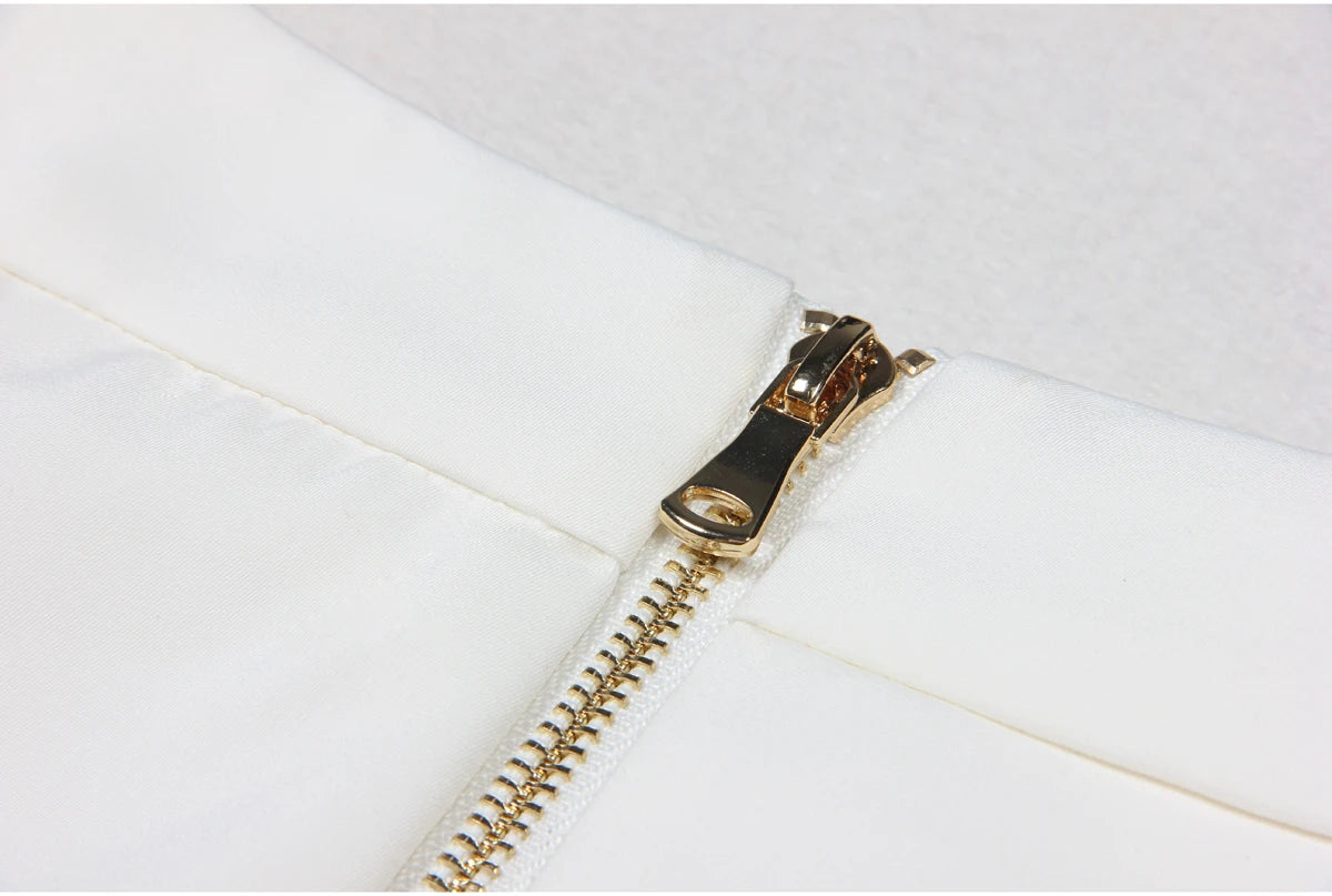 S-xl Black And White High-quality Fashionable Solid Color New Side Pleated Double Row Button Casual Commuting Women Short Skirt