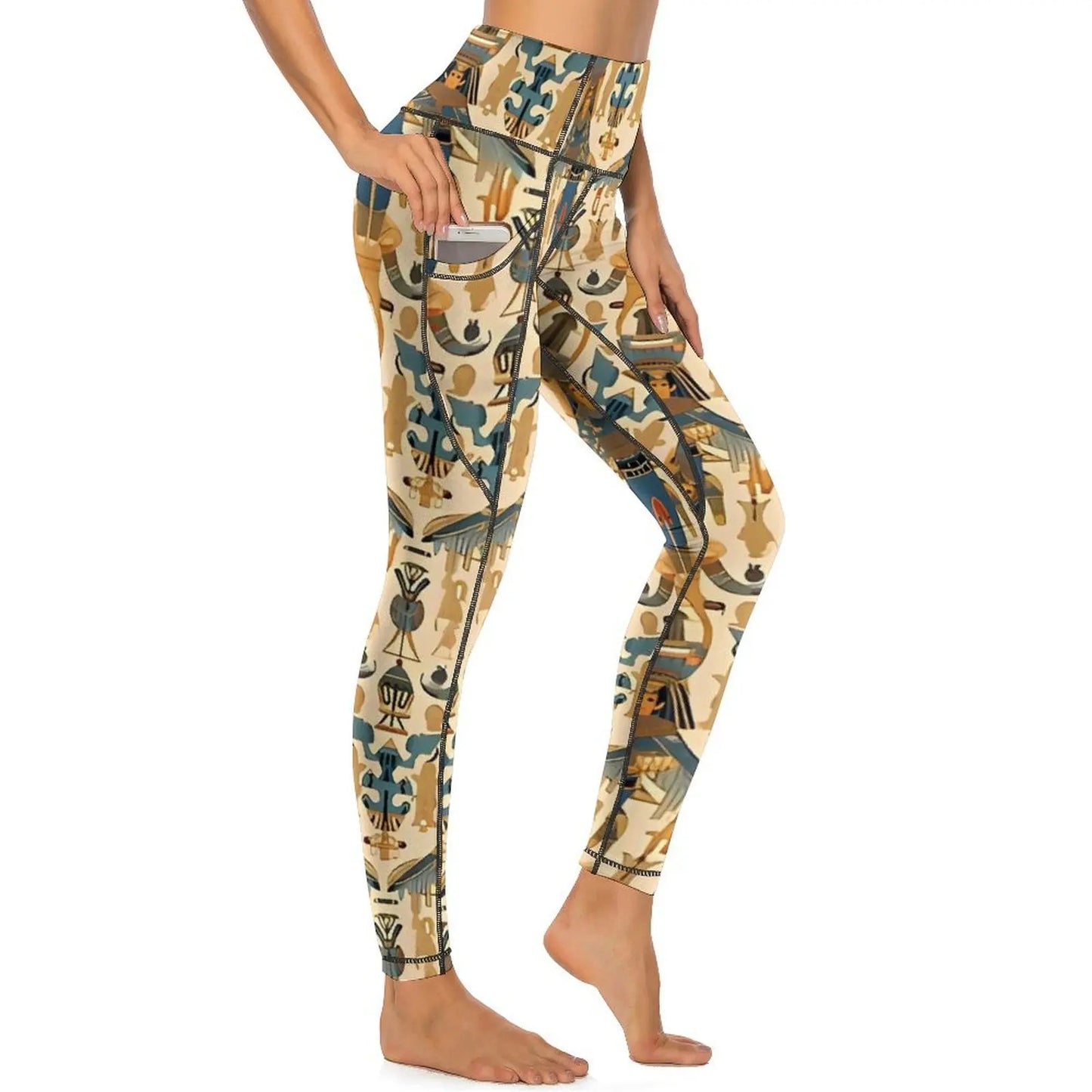 Ancient Egyptian Art Leggings Sexy History of Egypt High Waist Yoga Pants Casual Stretchy Leggins Design Fitness Gym Tights