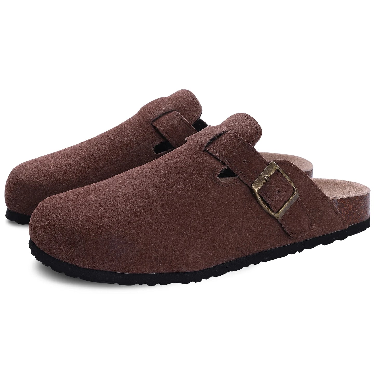 Kidmi Women's Genuine Suede Clogs Soft Footbed Leather Potato Shoes Comfort Slip On Clogs with Arch Support Fashion Home Slipper