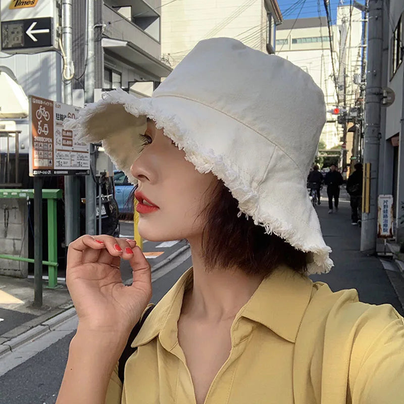 The Tassel Brim Foldable Bucket Hat