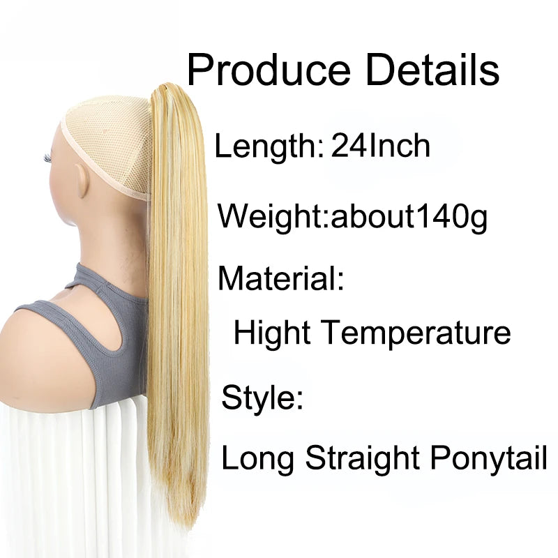 The 24-Inch Claw Clip Straight Ponytail Extension