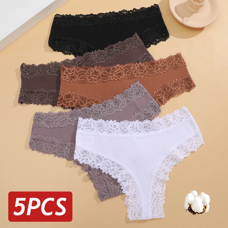 The 5-Pack Lace Seamless Brazilian Set