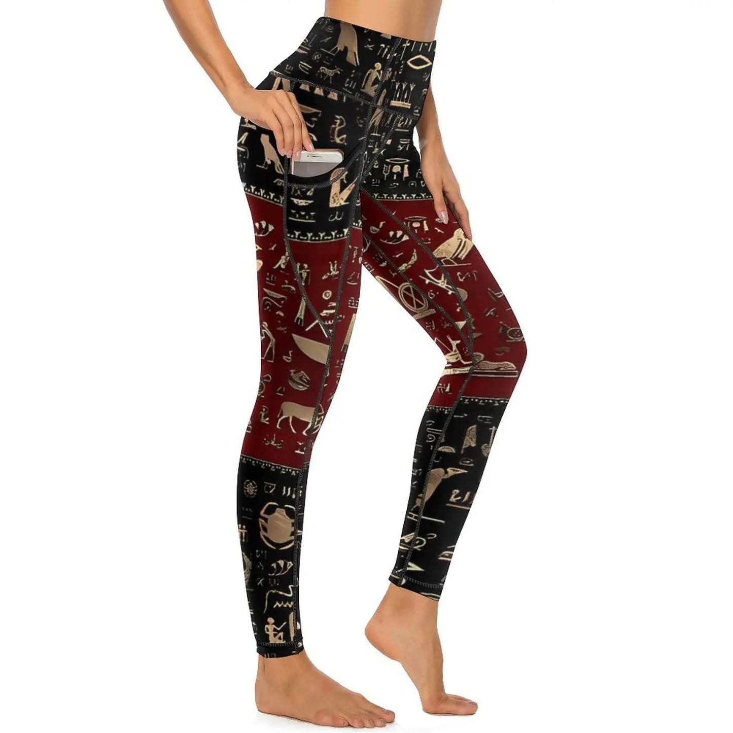 Ancient Egyptian Art Leggings Sexy History of Egypt High Waist Yoga Pants Casual Stretchy Leggins Design Fitness Gym Tights