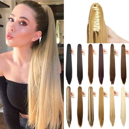 The 24-Inch Claw Clip Straight Ponytail Extension