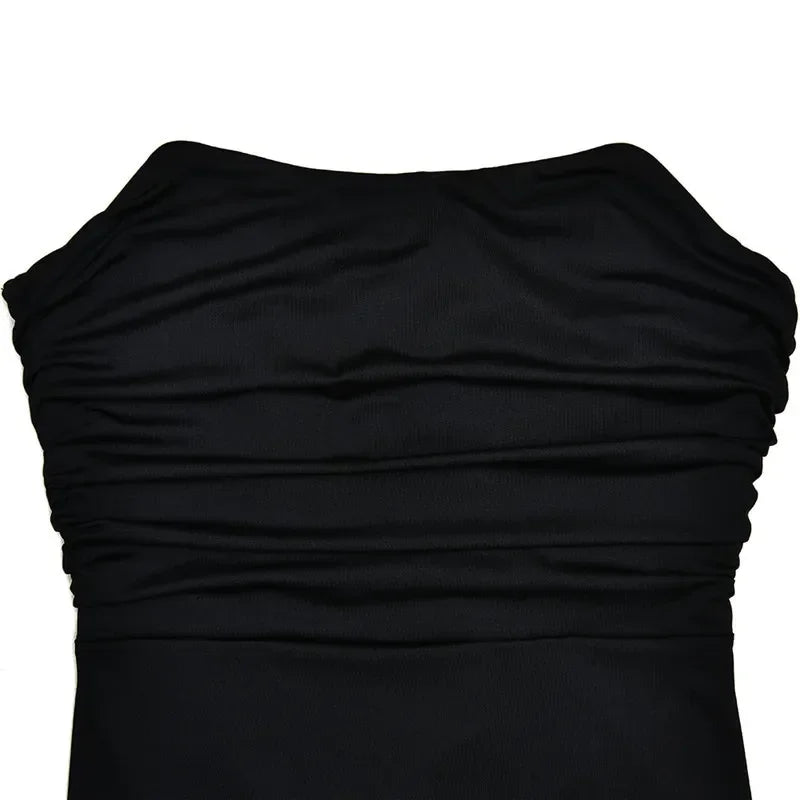 The Strapless Lace-Up Maxi