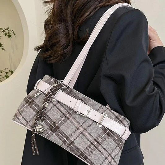 The Checkered Pendant Shoulder Bag