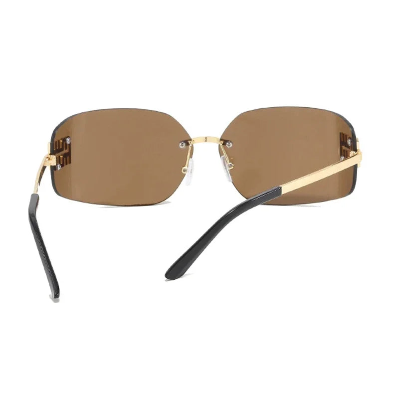 The Vintage Rimless Curved Lens Sunglasses