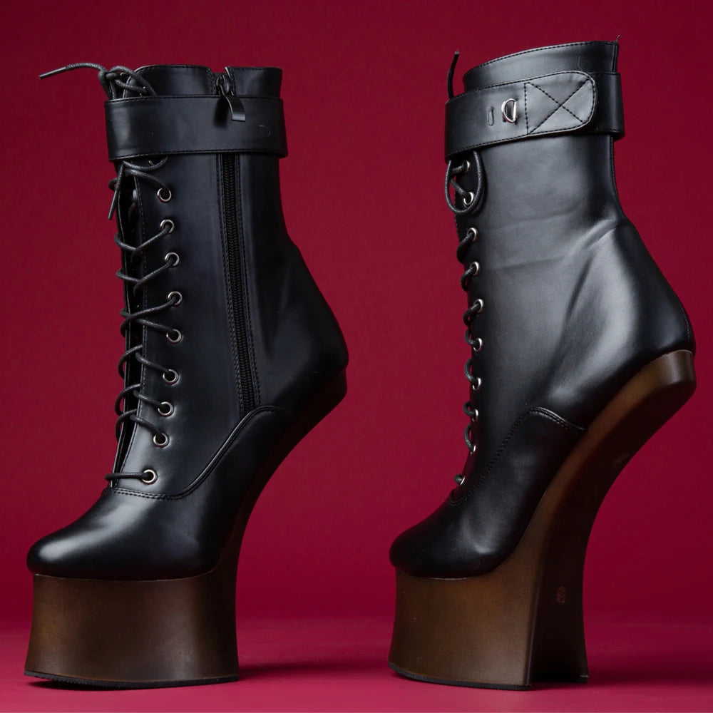 JIALUOWEI 7inch High Heel New Fancy Ponyplay bootfetish Ankle Platform Boots In Stock Fast Shipping Size36-46
