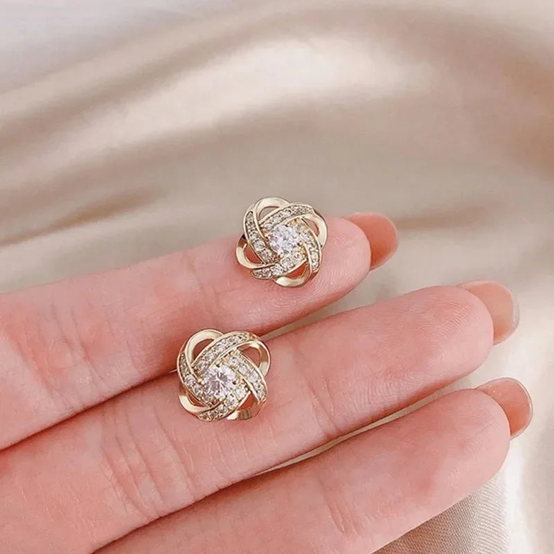 The Zircon Heart Flower Studs