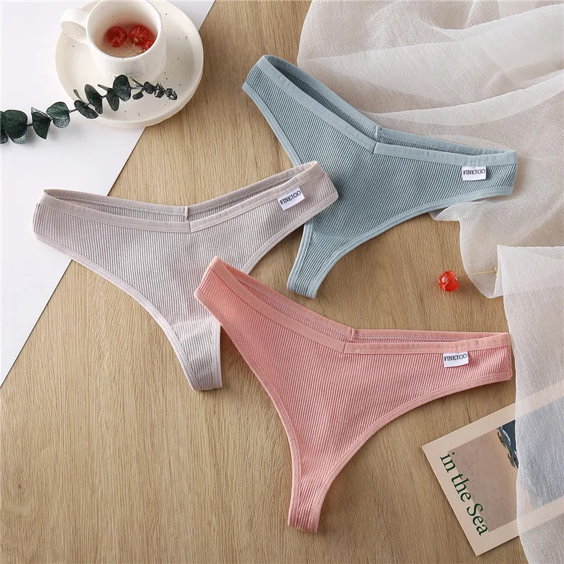 The 3-Pack Cotton Low Waist Thong Set