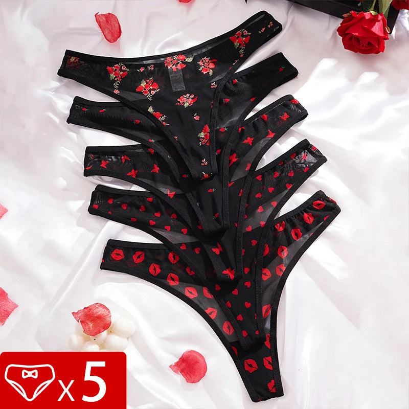 The 5-Pack Printed G-String Set