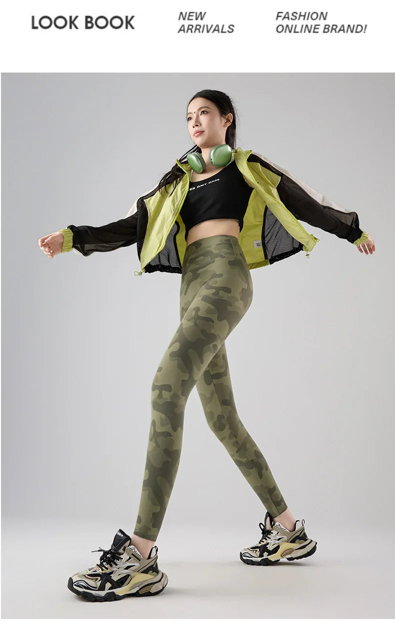 BIVIGAOS Spring Summer New Seamless Camouflage Sharkskin Leggings Women Fashion High Waist Casual Sports Tights Fitness Leggings