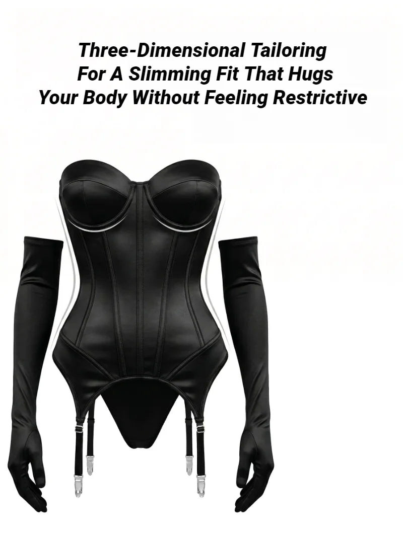 The 3-Piece Backless Garter Bodysuit Set