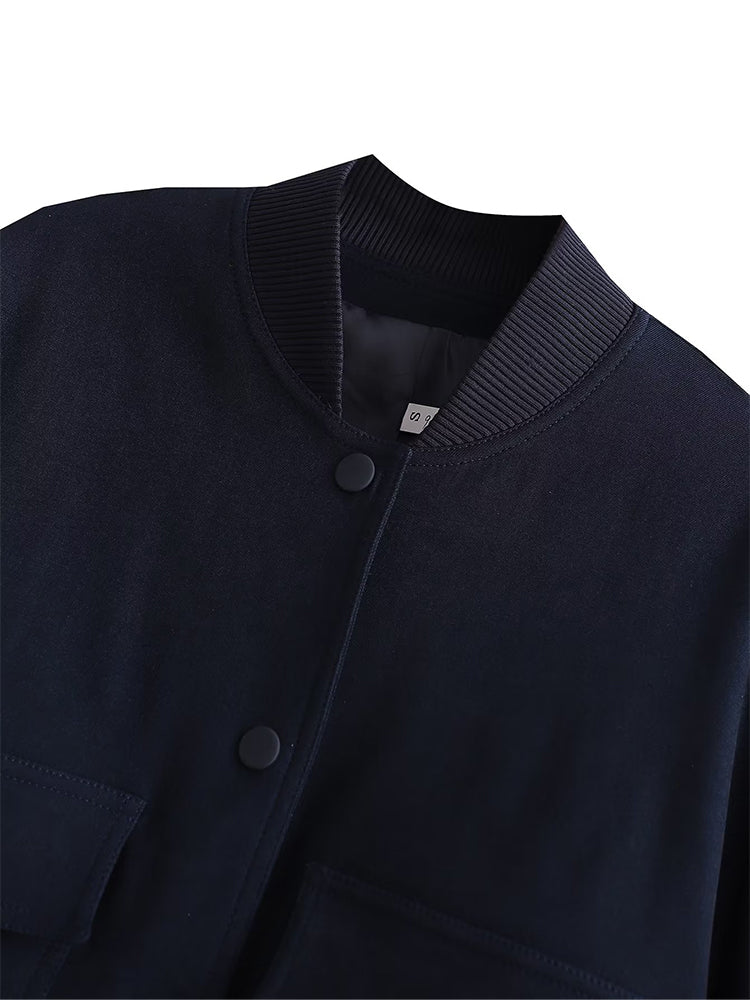 The V-Neck Solid Bomber