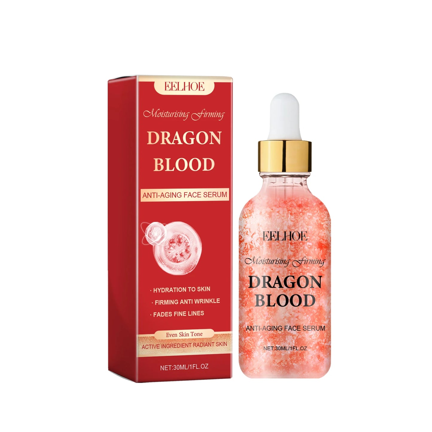 EELHOE Dragon Blood Serum Firm Skin Tightening Moisturizing Facial Rejuvenation Deep Hydration Face Care Anti-Wrinkle Serum 30ml