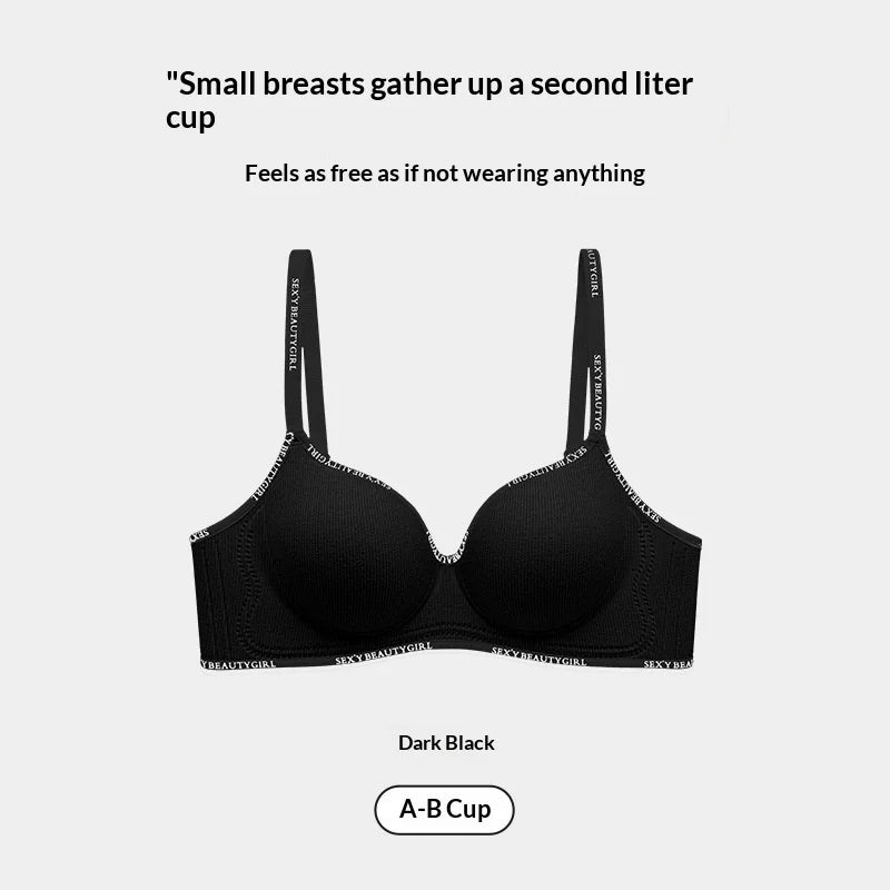 Women's Push-Up Bra for Enhanced Appearance Spring/Summer Wire-Free Soft Support Bra with Anti-Sagging Design Strapless Bra