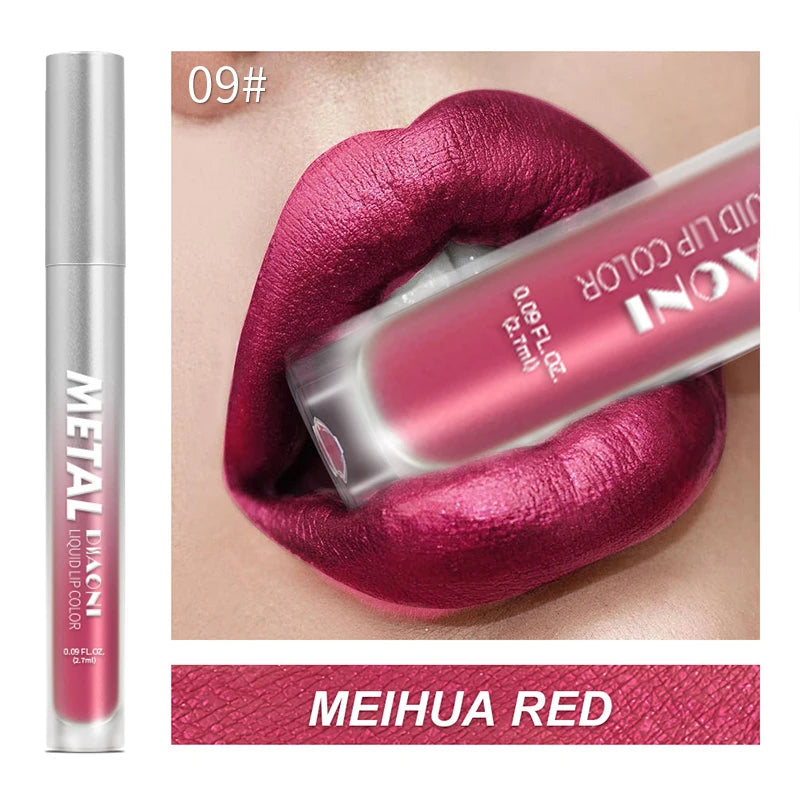 The 12-Color Metallic Shimmer Lip Gloss Set