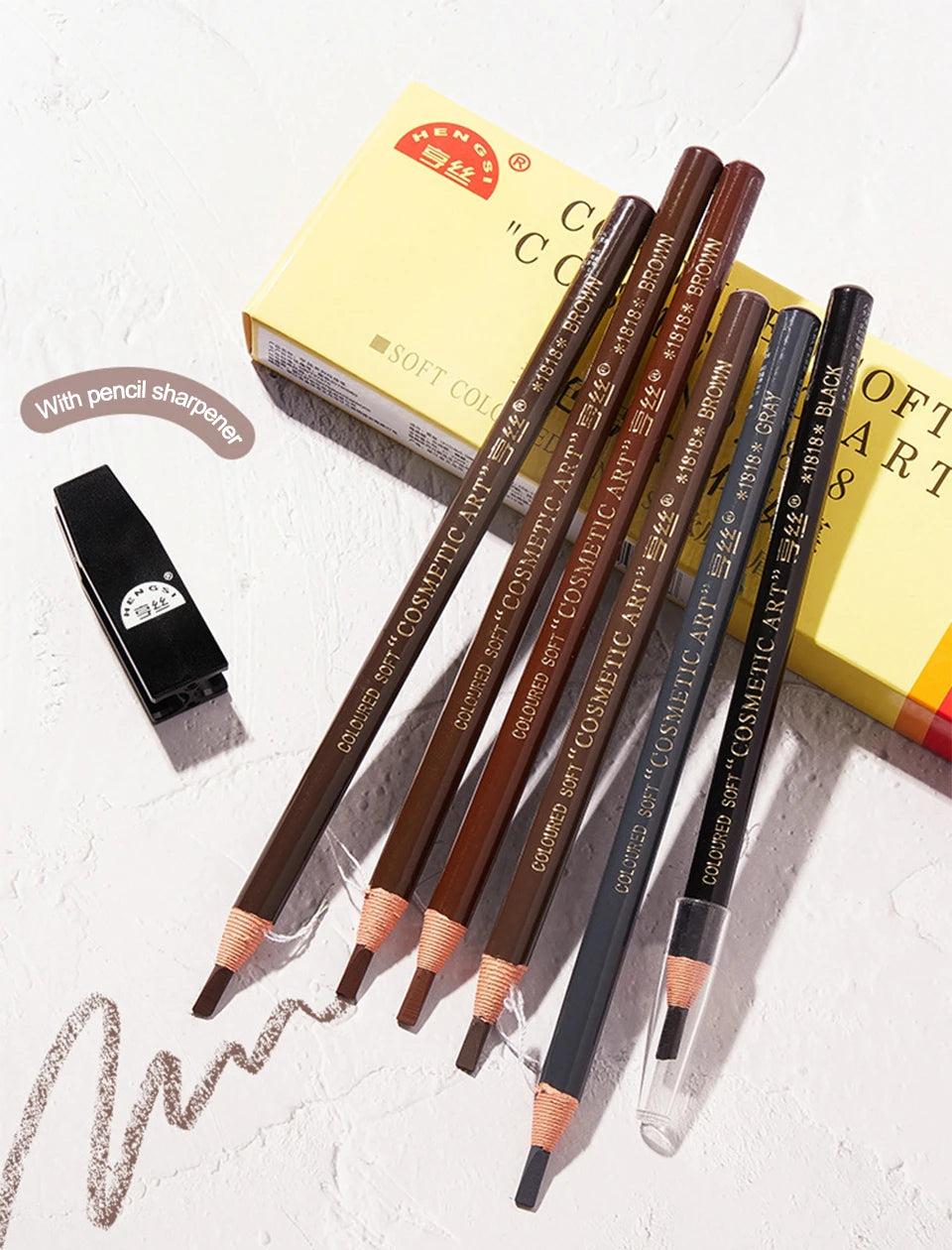 The 6-Color Waterproof Brow Pencil