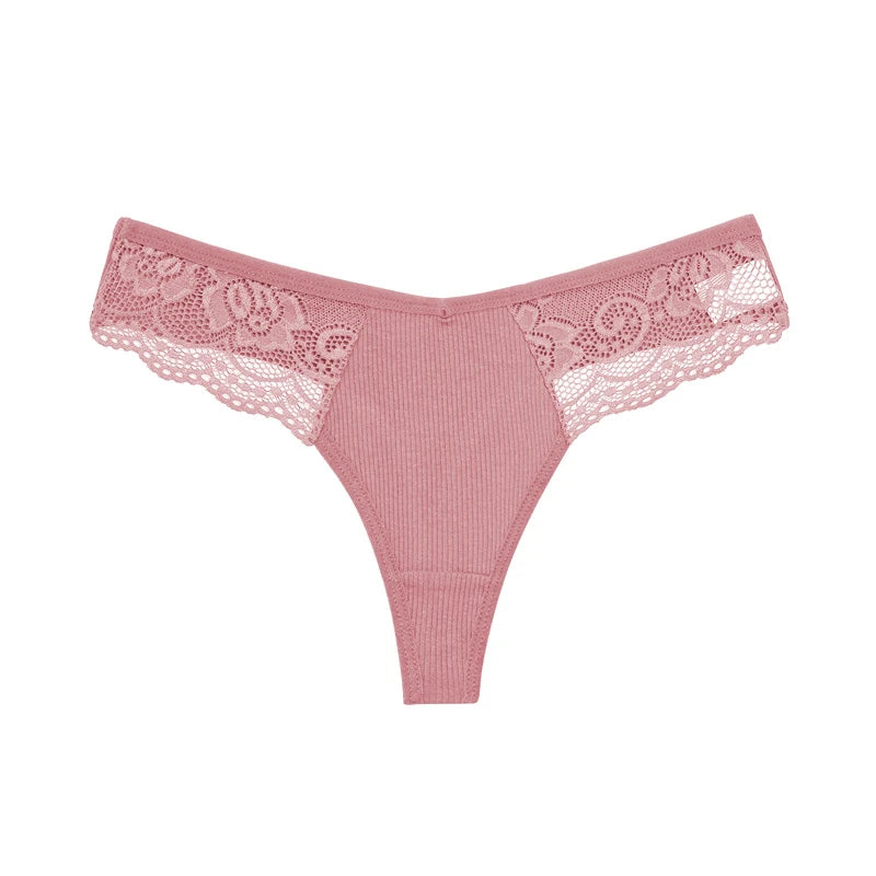 The 4-Pack Cotton Lace G-String Set