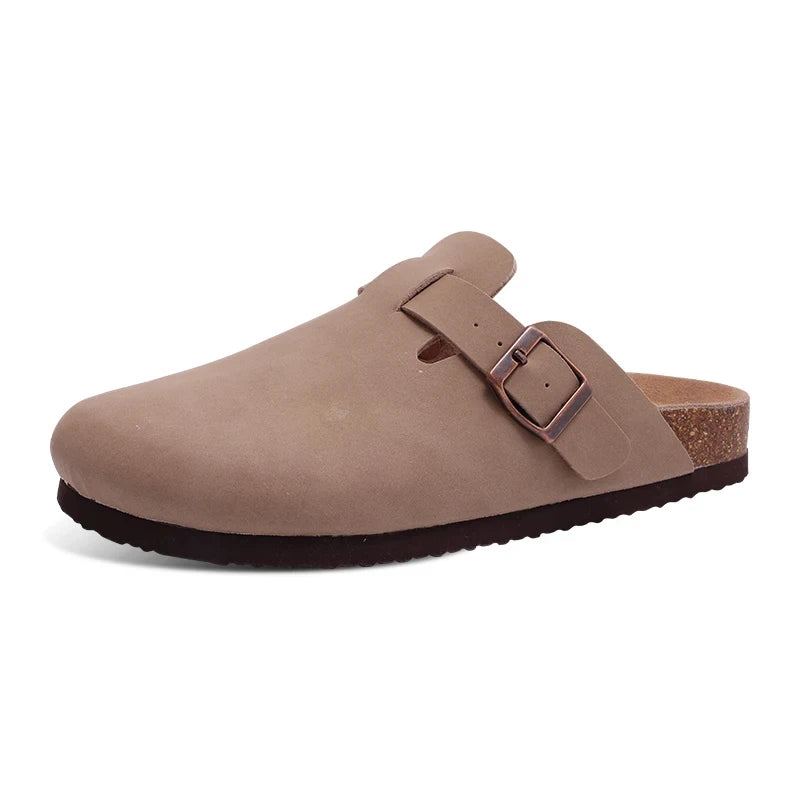 Kidmi Women's Genuine Suede Clogs Soft Footbed Leather Potato Shoes Comfort Slip On Clogs with Arch Support Fashion Home Slipper