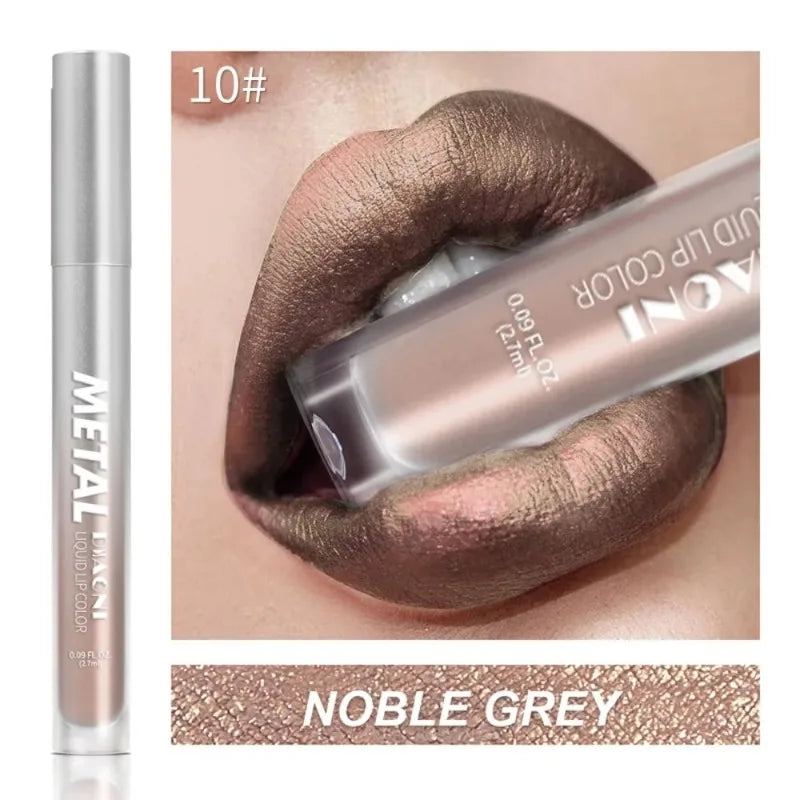 The 12-Color Metallic Shimmer Lip Gloss Set