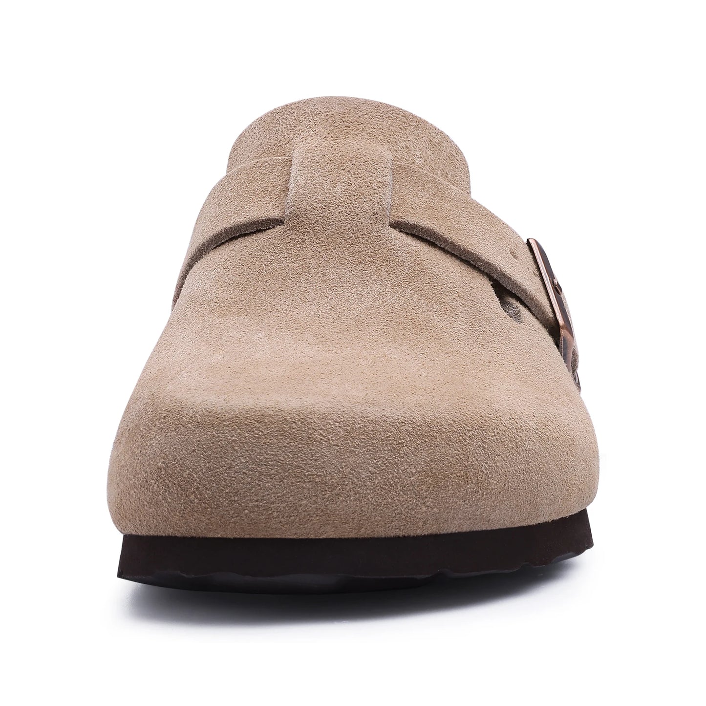 Kidmi Women's Genuine Suede Clogs Soft Footbed Leather Potato Shoes Comfort Slip On Clogs with Arch Support Fashion Home Slipper