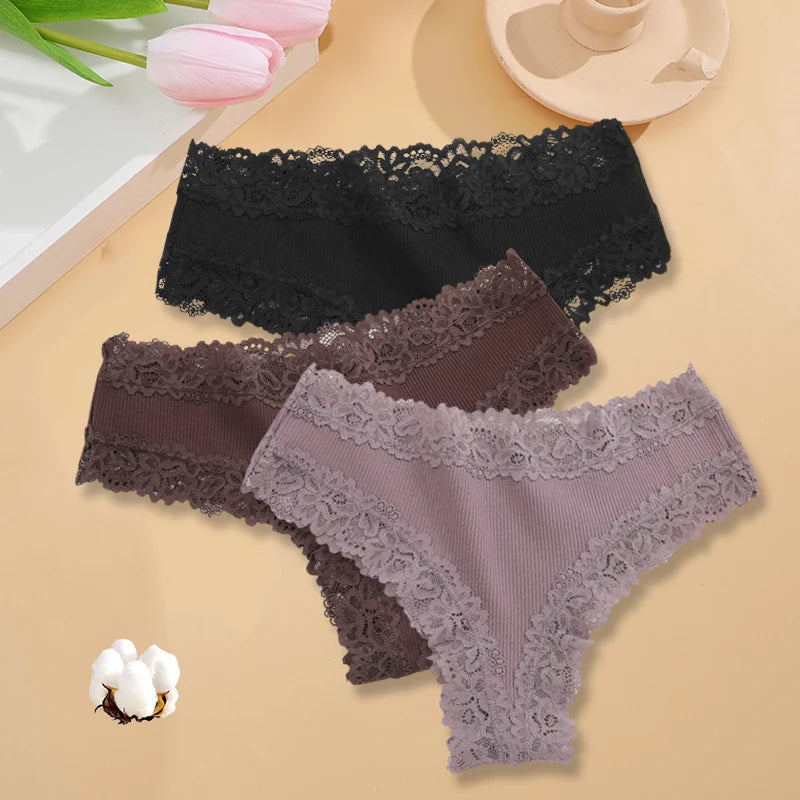 The 3-Pack Brazilian Lace G-String Set