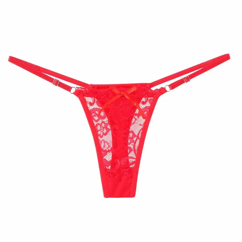 The Adjustable Hollow-Out Lace Thong