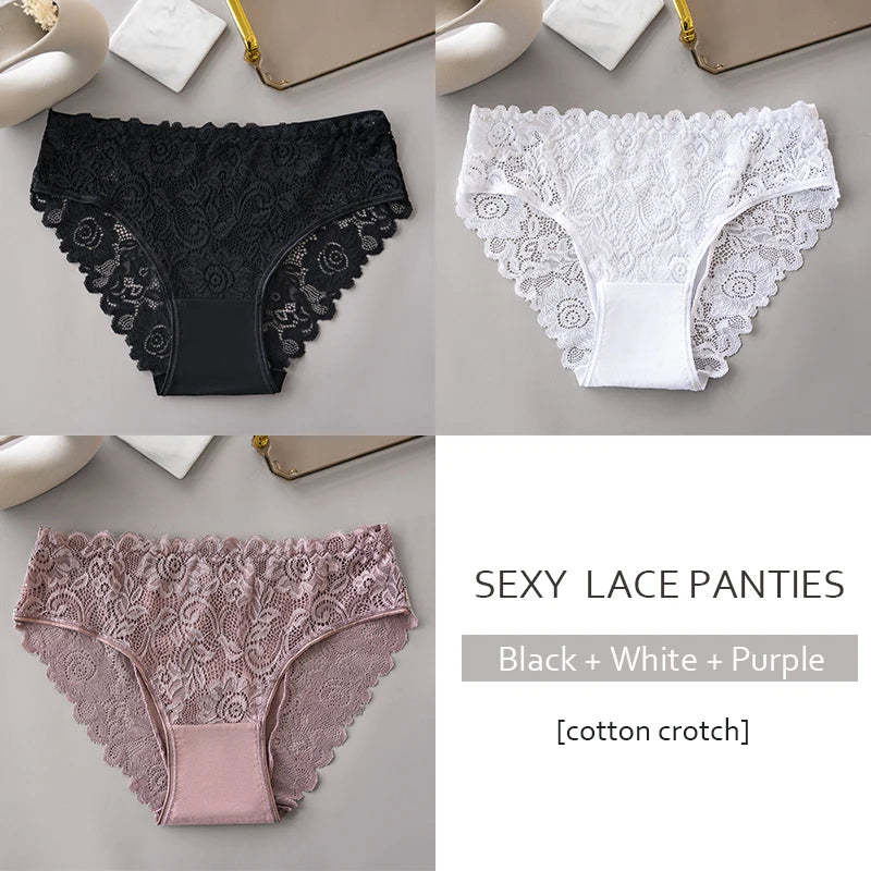 The 3-Pack Floral Embroidery Lace Brief